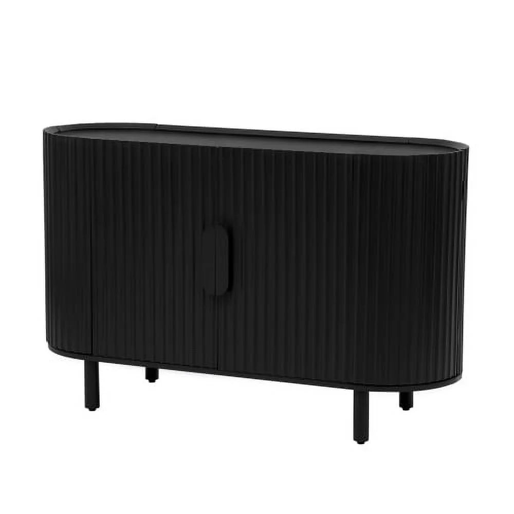 Black Curved Sideboard with Adjustable Shelves B313588