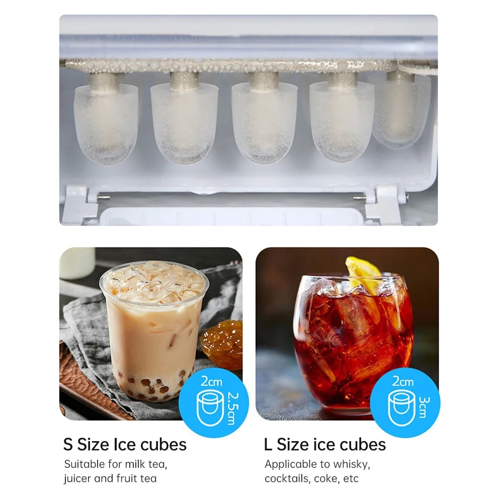 Countertop Ice Maker, 26lbs in 24Hrs, Self-Cleaning Ice Machine with Basket L584
