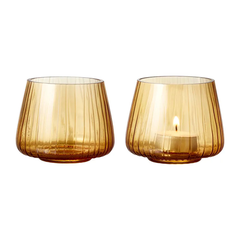 Amber Votive Candle 2 Pcs P735155