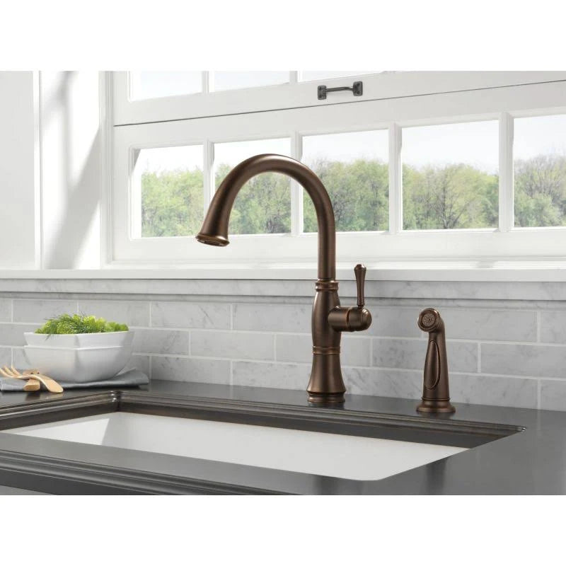 Single Handle Kitchen Faucet with Spray Venetian Bronze Q94446