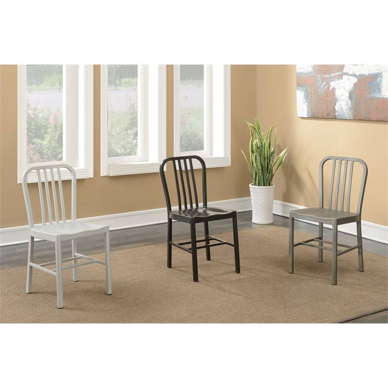 Metal Slatted Dining Side Chair (Set of 2) I359720