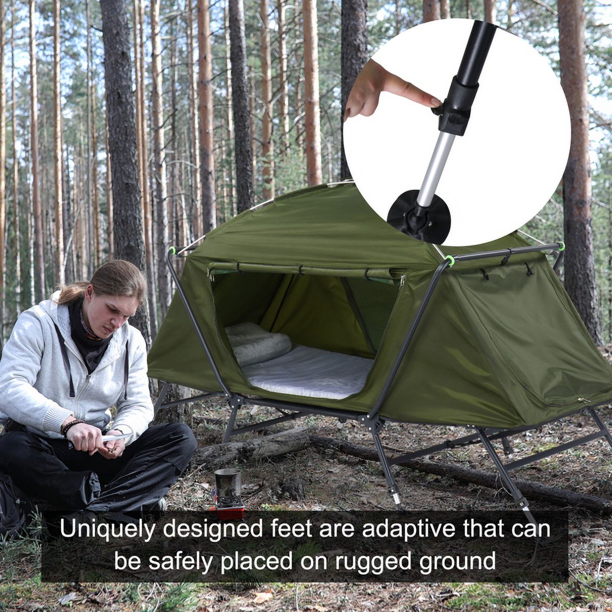 Elevated Single Cot Tent with Carrying Bag Q4657