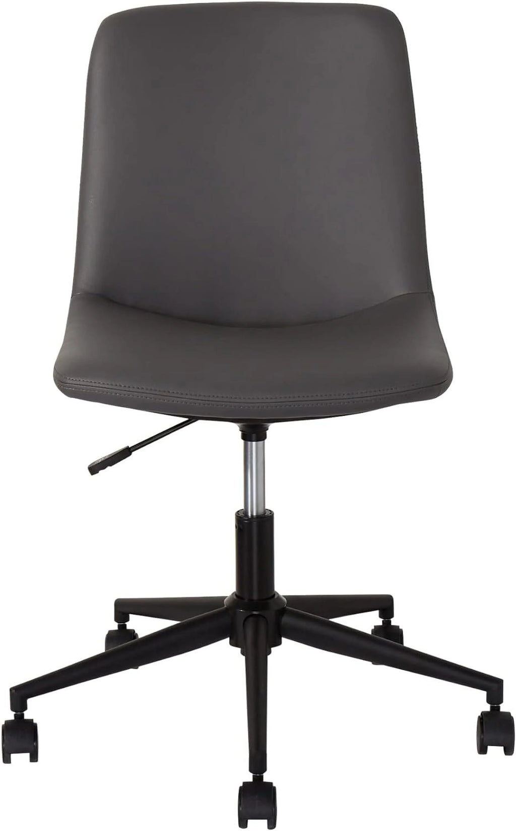 Dark Gray Leather Low-Back Task Chair L339896