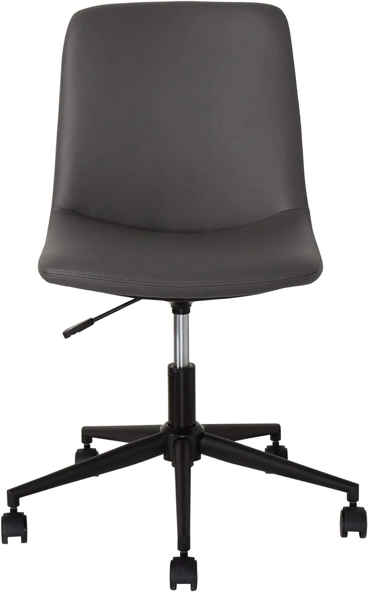 Dark Gray Leather Low-Back Task Chair L339896