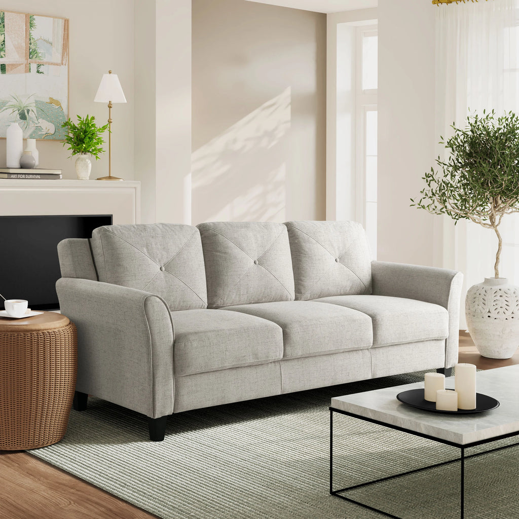 Black Fabric Curved Arms Sofa X469051