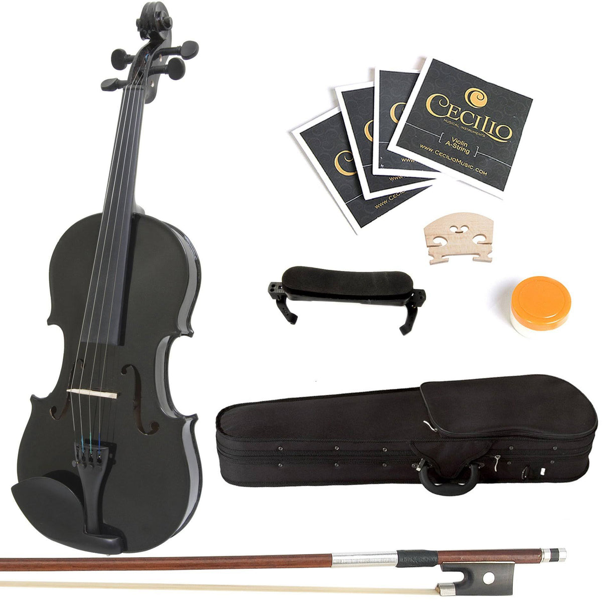 Solid Wood 4/4 Violin with Hard Case V333