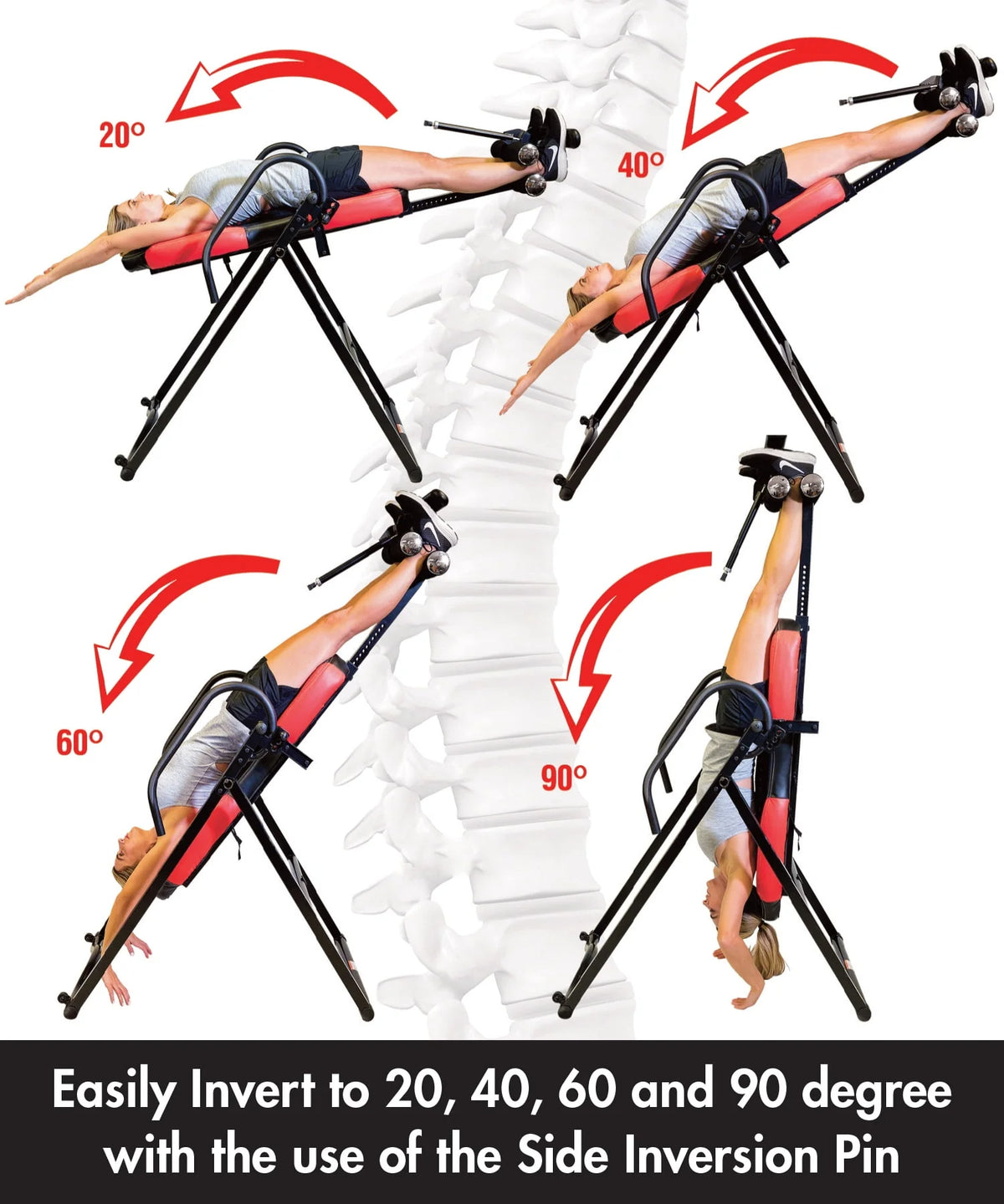 Blue Heat and Vibration Massage Inversion Table U9701