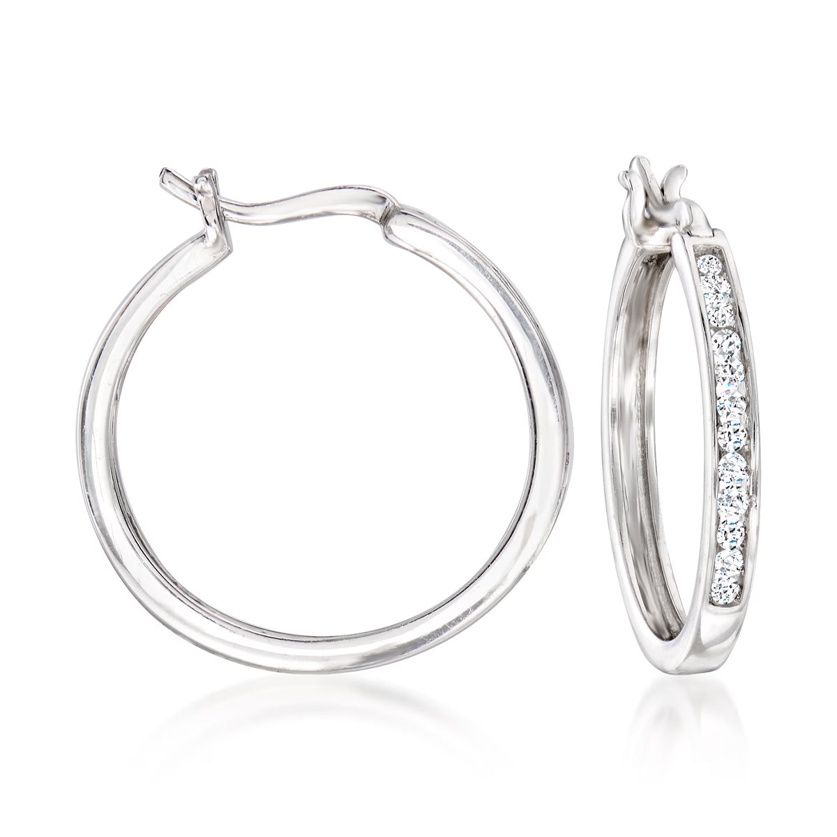 0.25 ct. t.w. Diamond Hoop Earrings in Sterling Silver W241