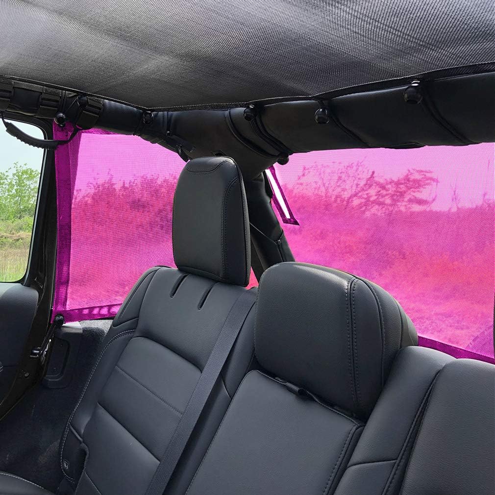 Pink Mesh Sun Shade for Jeep Wrangler JLU 4 Door T94072