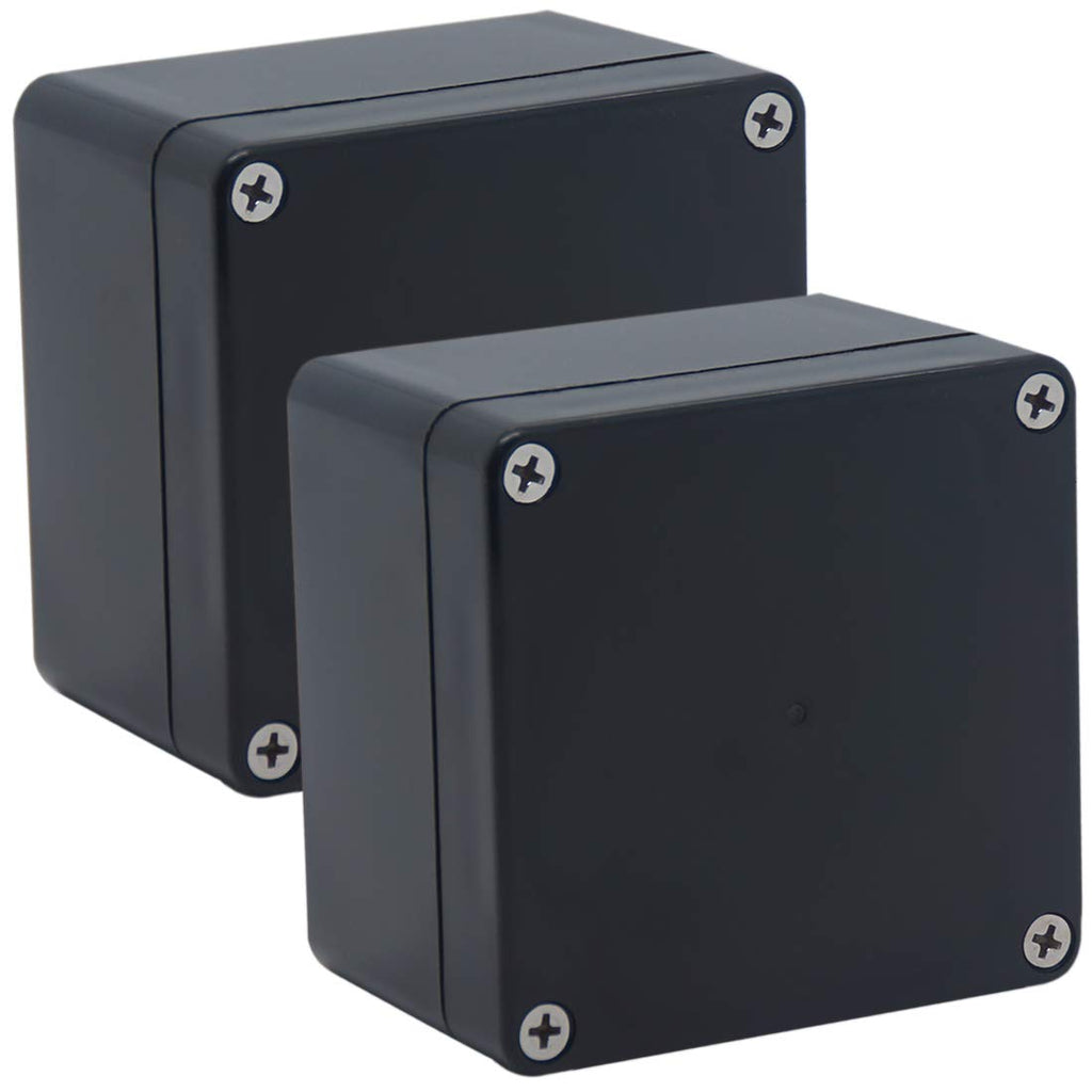 2 Pack Waterproof Plastic Junction Box ABS IP65 Electronic Project Case Power Enclosure 3.94 x 2.68 x 1.97 inch W382841