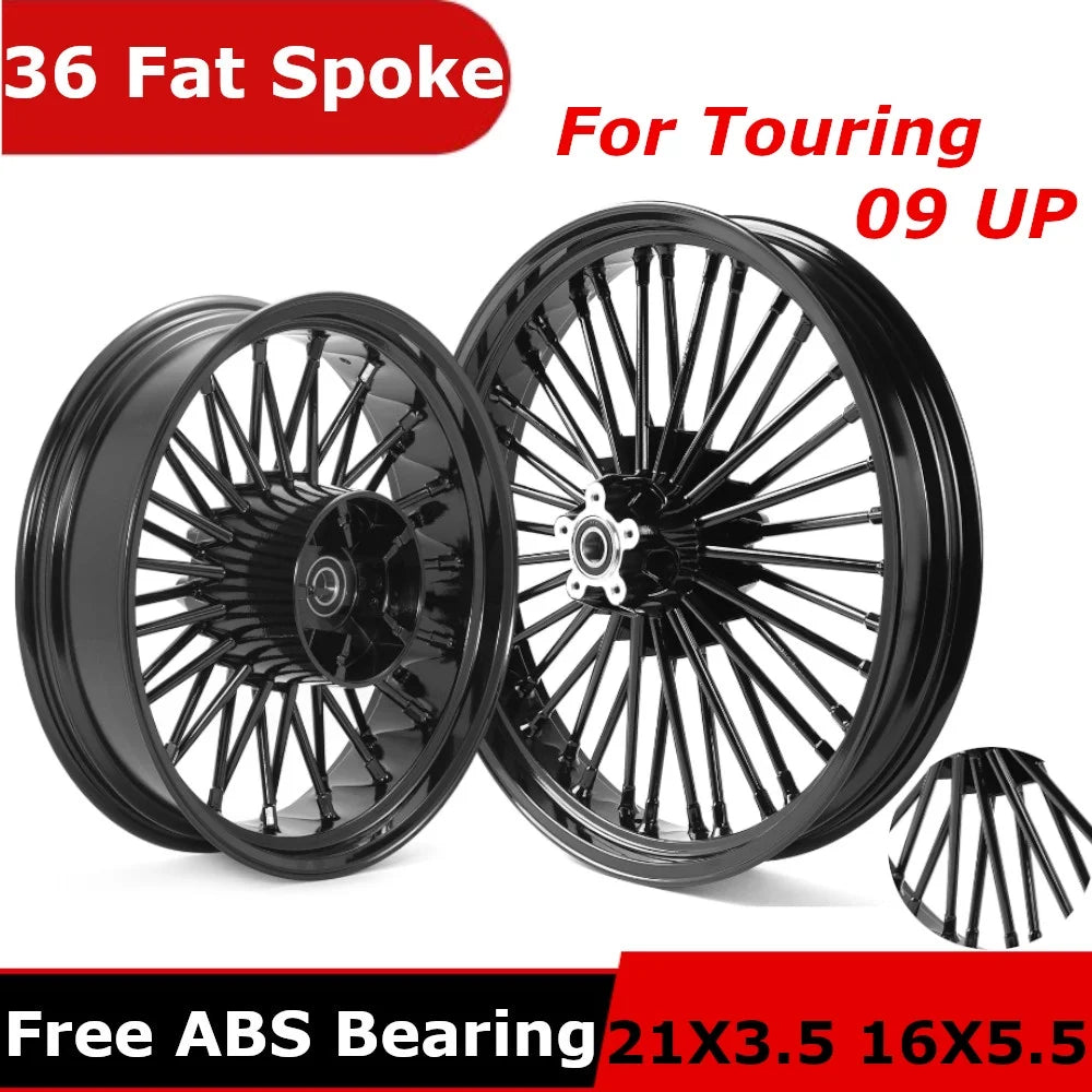 Tubeless Front Rear Wheels Rims Fat Spoke for Harley Touring Bagger C260