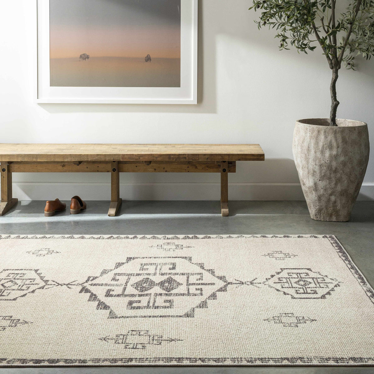 Bone Taupe Cloud Gray Area Rug I160