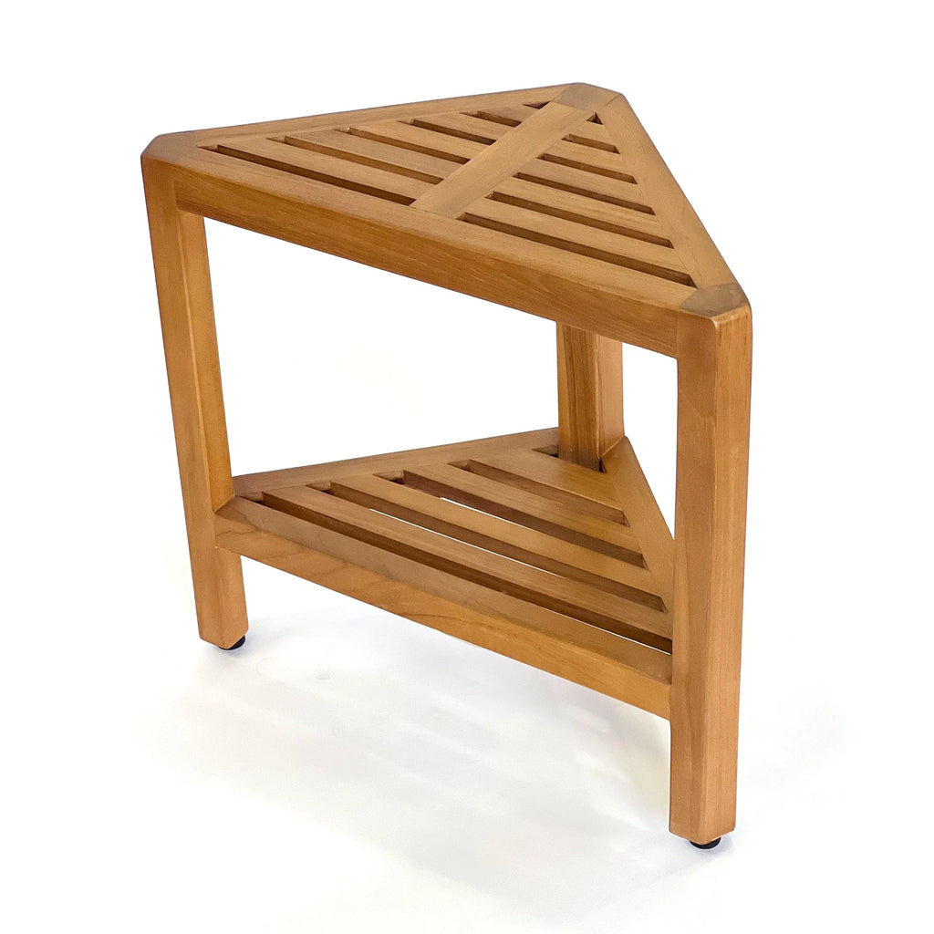 Solid Teak Corner Shower Stool Side Table Q124
