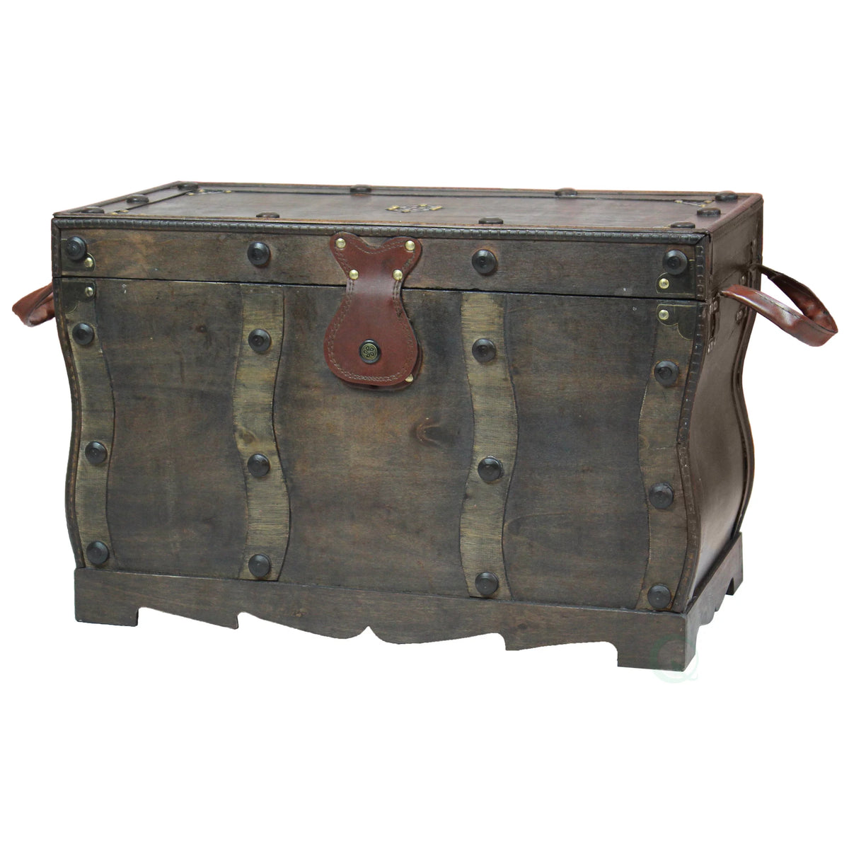 Antique Style Distressed Wooden Treasure Chest P53834