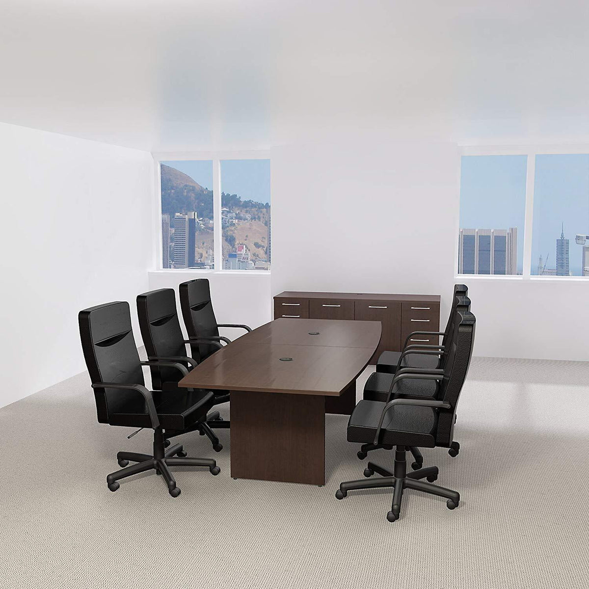 Boat Shaped Conference Table with Wood Base T866266