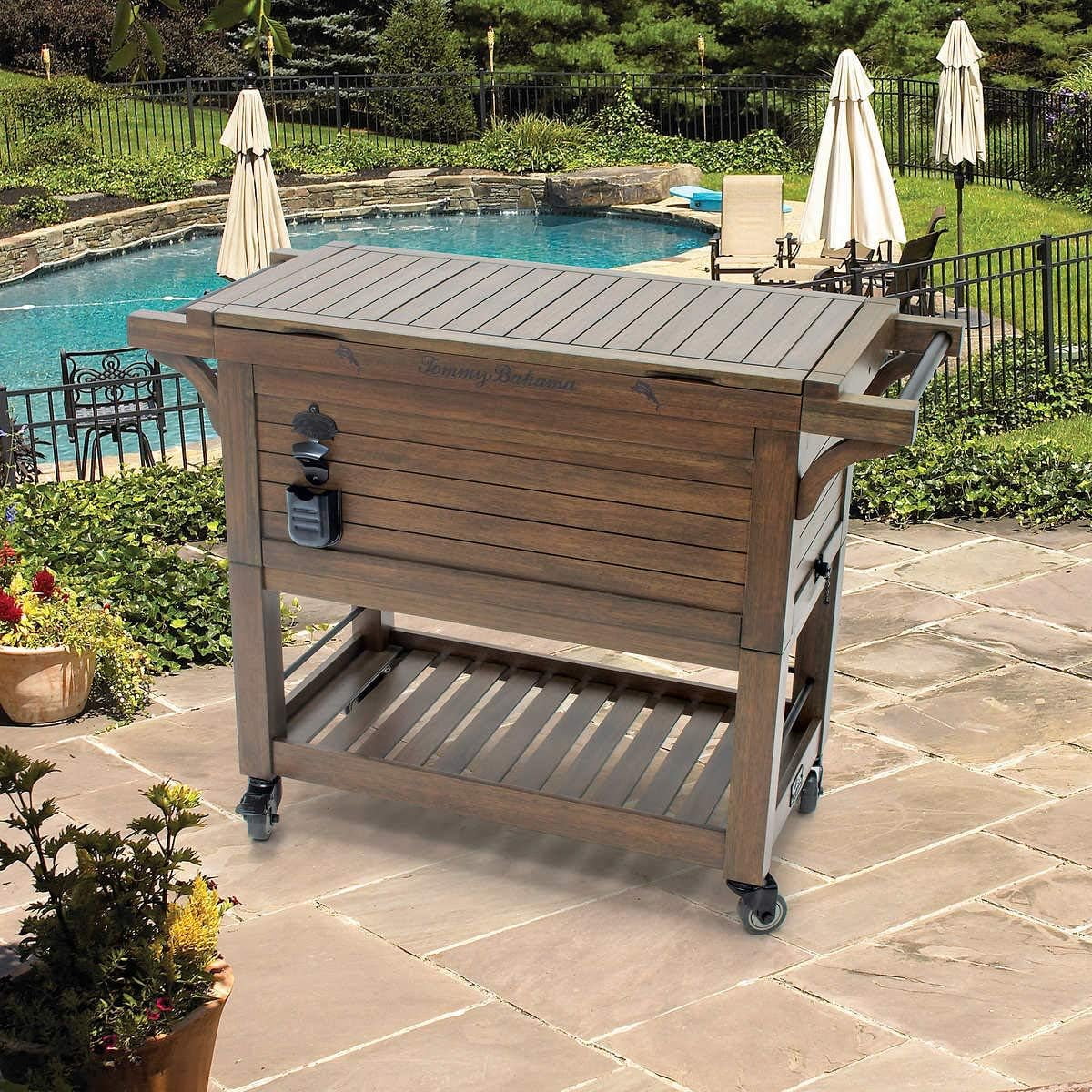 Rolling Wood Cooler F2302