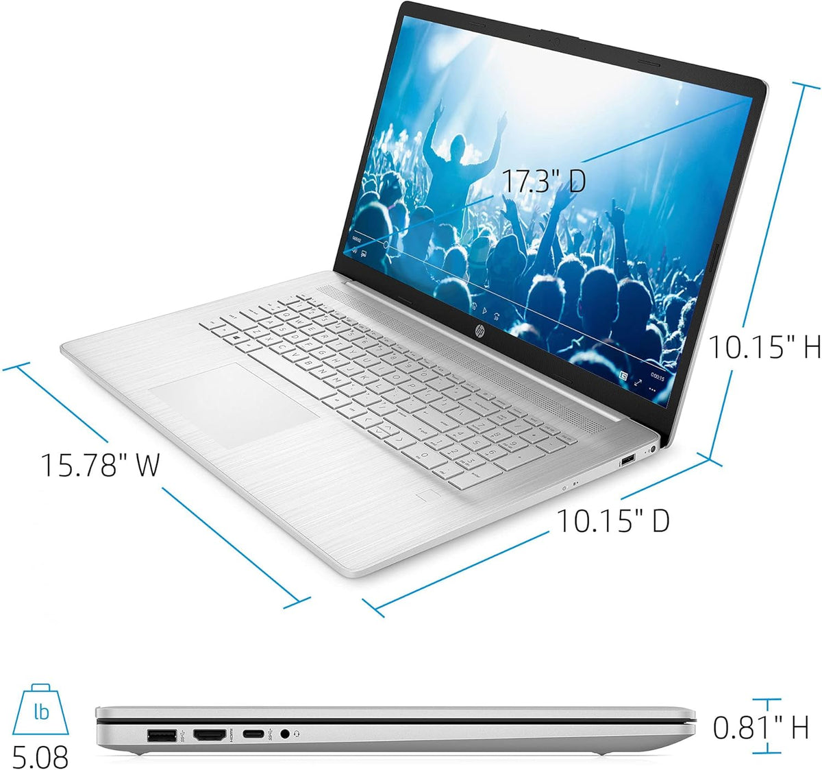 17.3" FHD Anti-Glare Display 6-Core AMD Ryzen 5 5500U Processor 8GB Ram 512GB SSD Laptop D1554