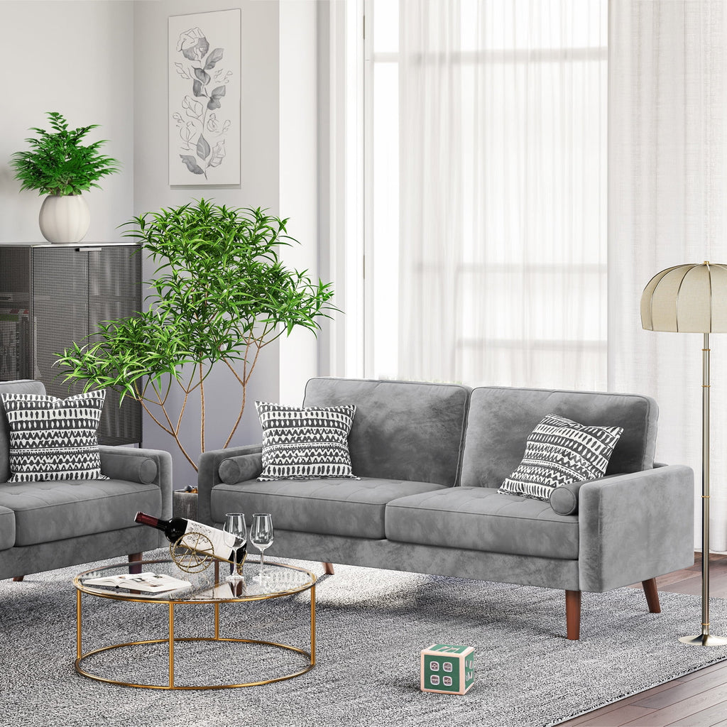 Velvet Sofa with 2 Pillows N772