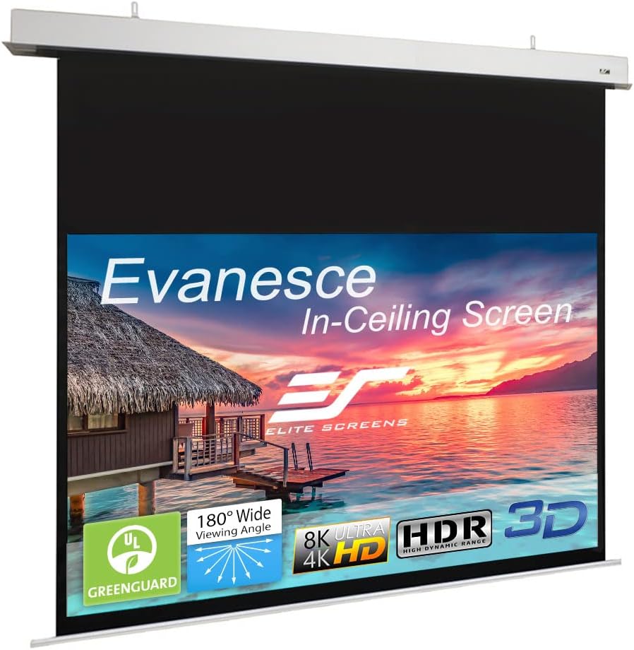 100" 16:9 Recessed in-Ceiling Electric Projector Screen with Installation Kit S770636