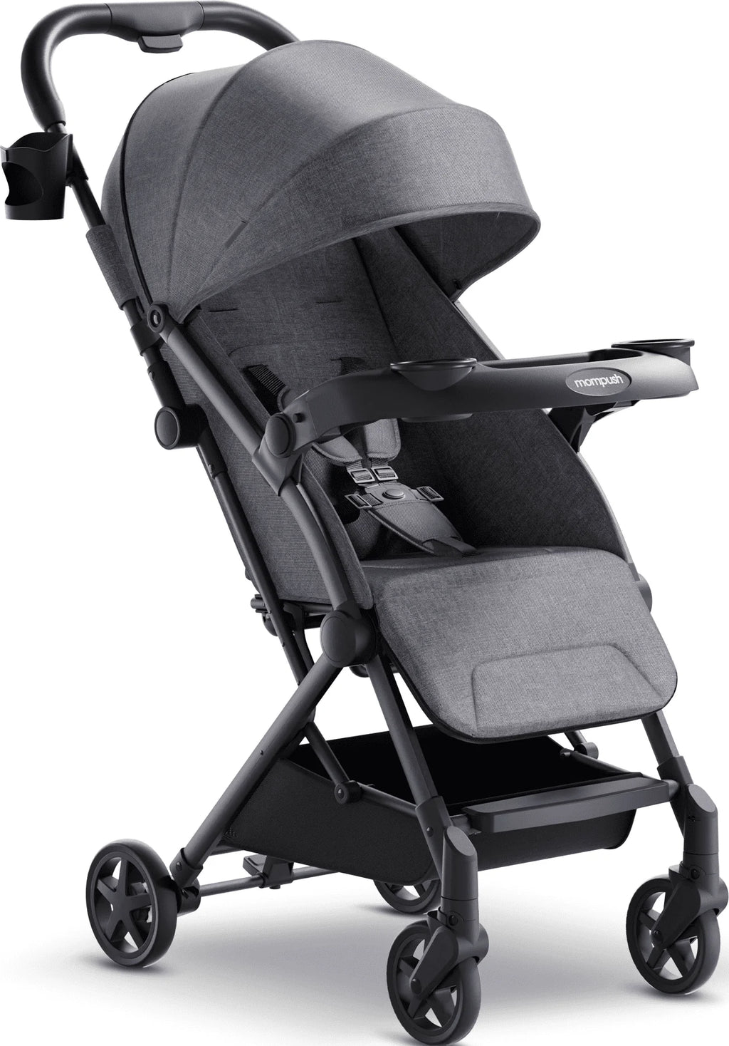 Lightweight Stroller with Snack Tray, Black, 17.3LB E486111