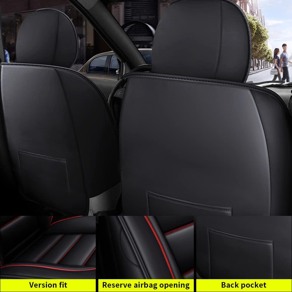 Faux Leather Waterproof Car Seat Covers Full Set with Airbag Compatible M166