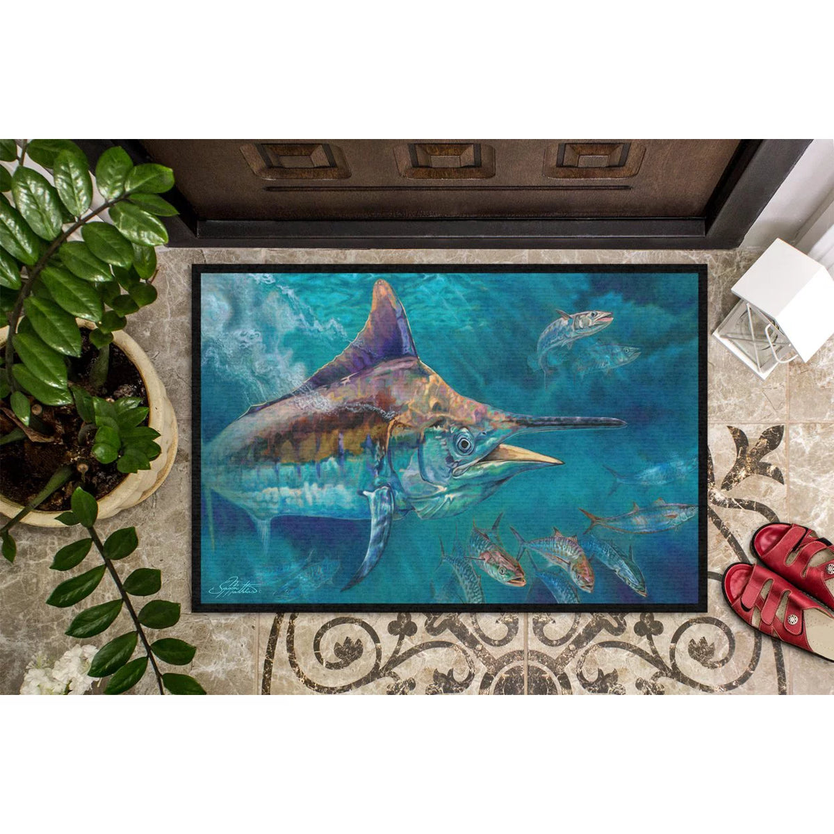 Black Marlin Indoor or Outdoor Mat 24x36 G26721