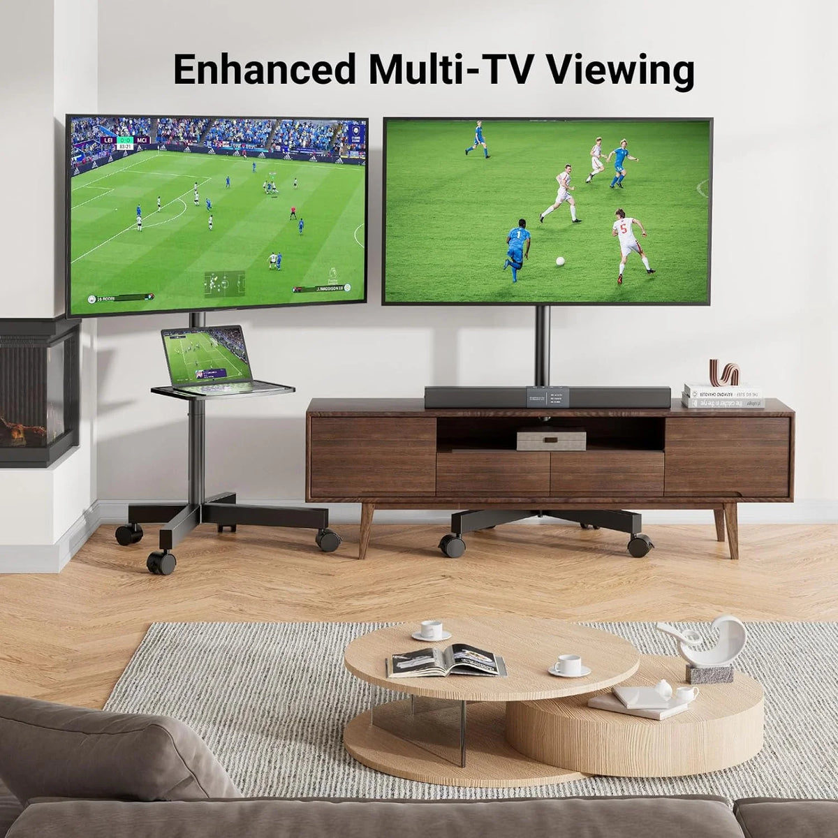 Rolling Floor TV Stand for 23-60" TV J4426