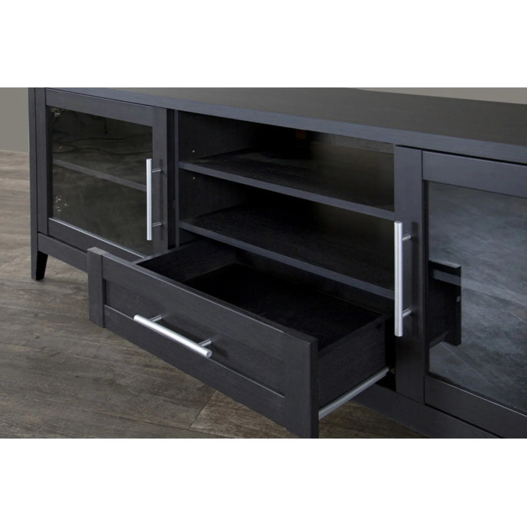 71" Espresso Wood TV Stand D6412