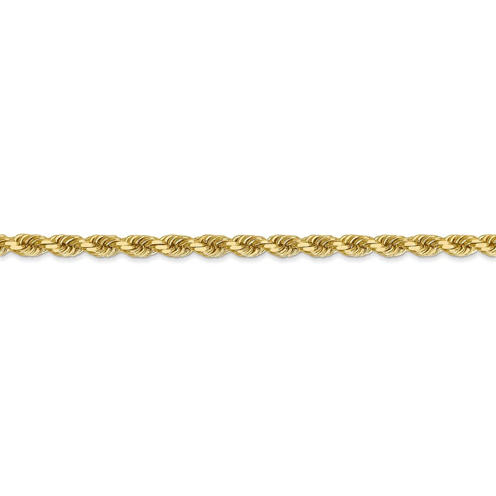14kt Yellow Gold Diamond-Cut Rope Chain 24 inch Lobster Clasp U1593