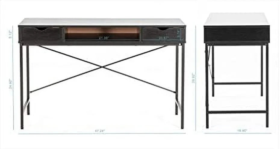 48" Writing Desk with Drawers Rustic Brown V922807