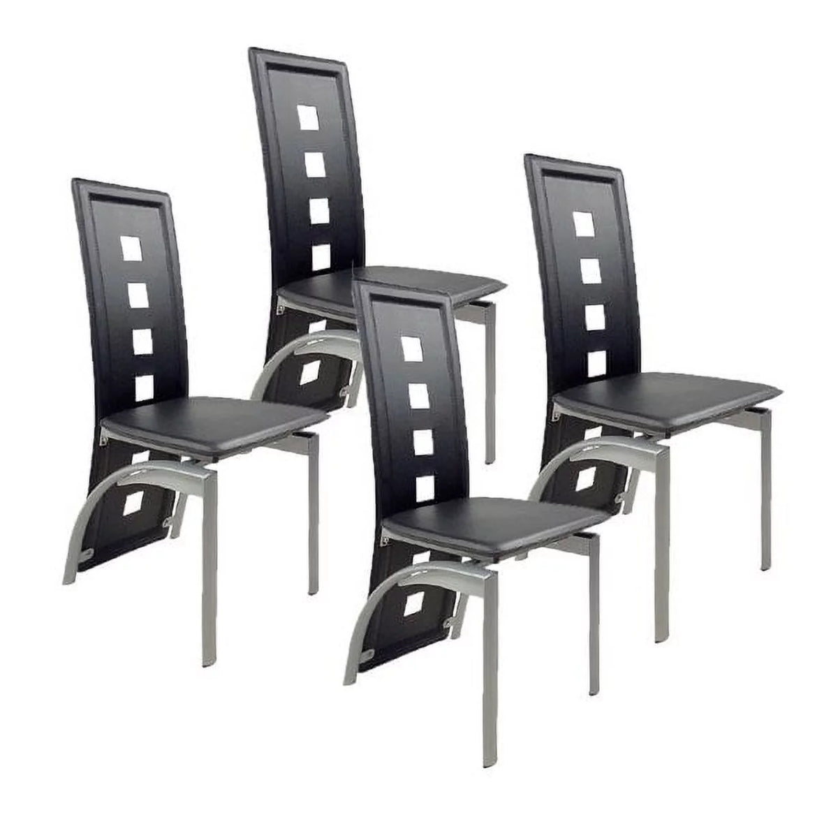Transparent Black Dining Chairs Set of 4 S831