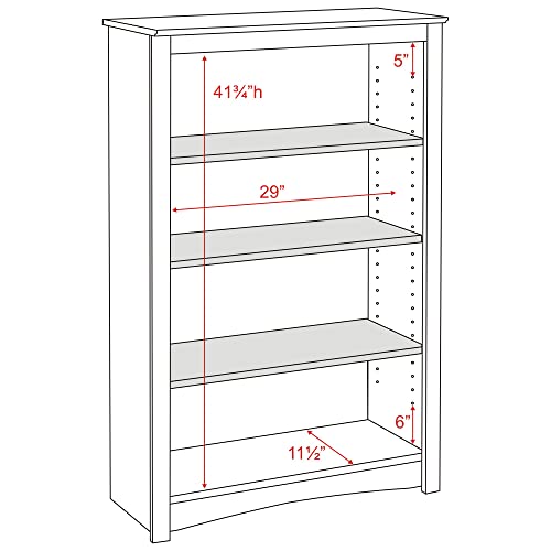 White 6-Tier Bookcase with 2 Adjustable Shelves U6025