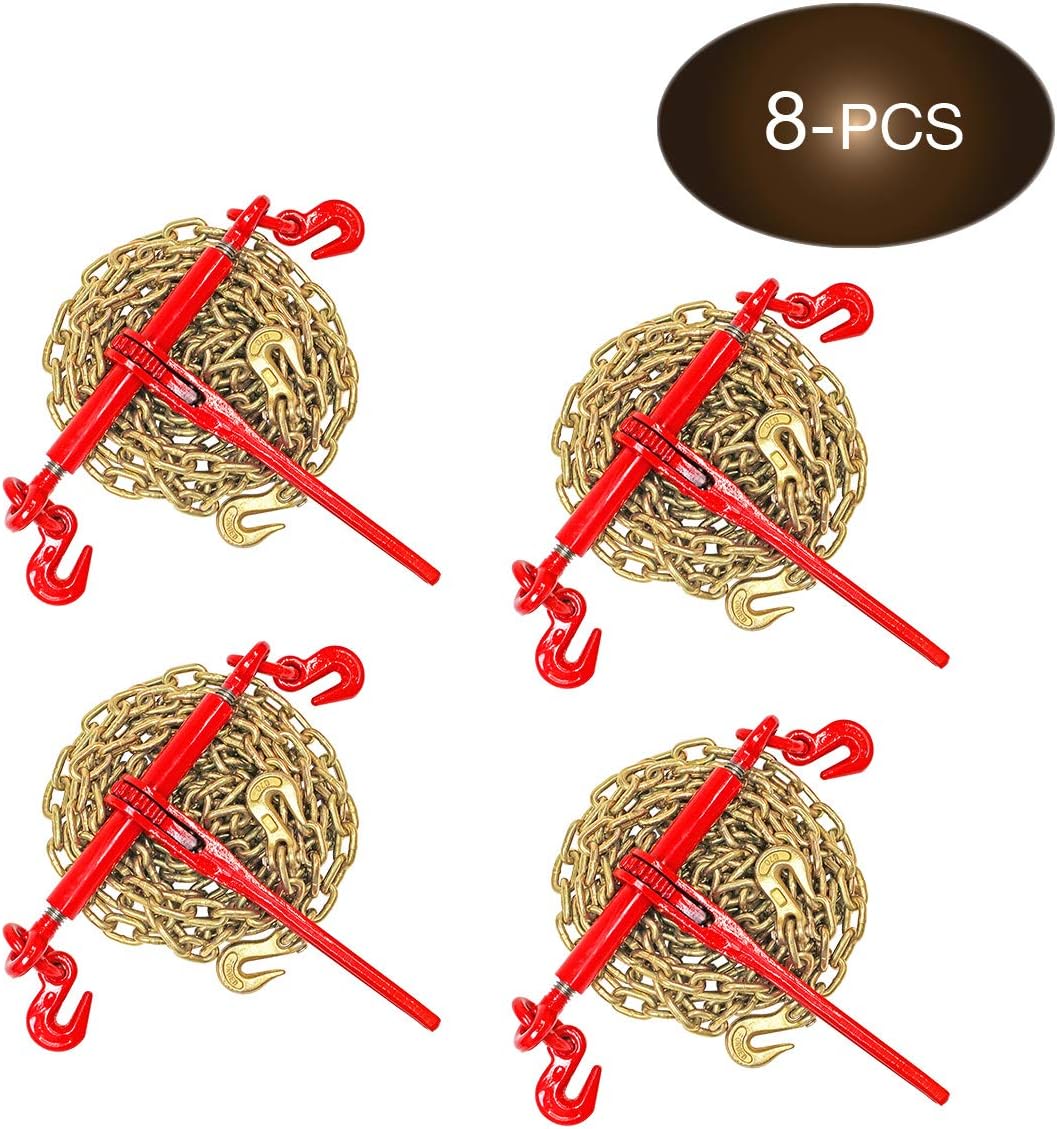 5/16” Grade 70 Chain and Load Binder Kit with 2 Binders and 2 Chains, 4,700 lbs. Safe Working Load S8990